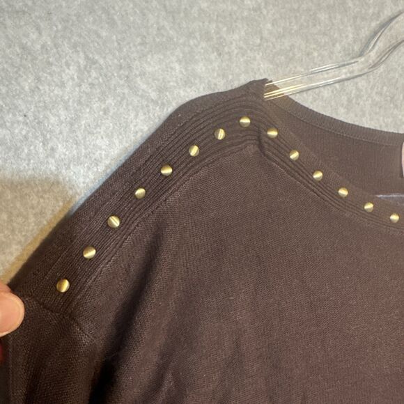 Chico’s Brown Grommet Sweater Women Size 2 - Picture 2 of 11